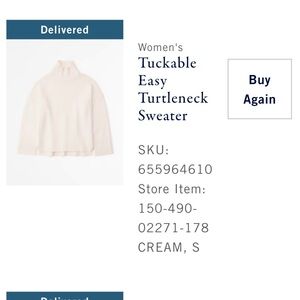 Never Worn - Tags Still on Abercrombie Tuckable Easy Turtleneck Sweater SM